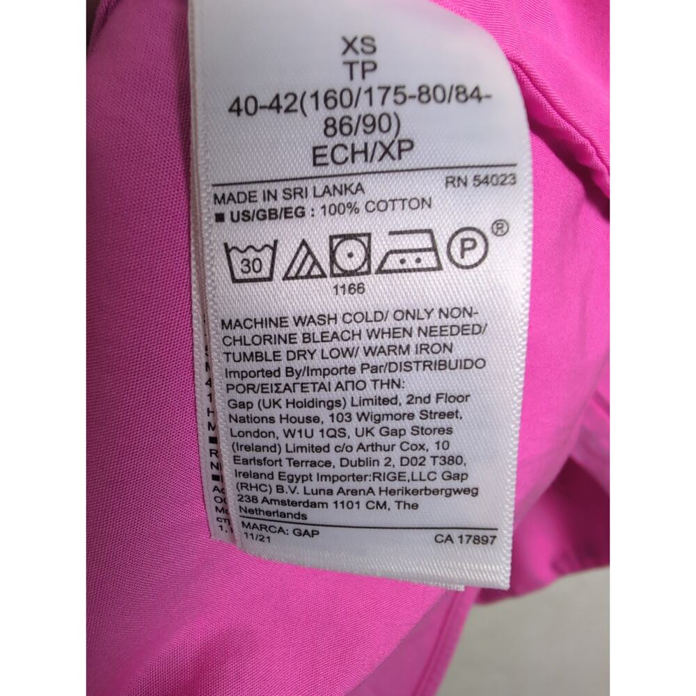 Gap The Big Shirt pink button up top Size XS Oversized Classic Preppy Colorful - Picture 7 of 7